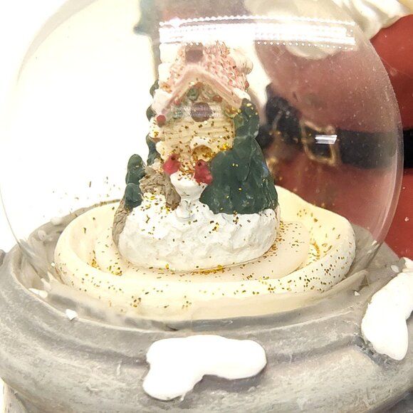 Pfaltzgraff Winterberry Santa Musical Snow Globe Play I'll Be Home For Christmas - Picture 9 of 13